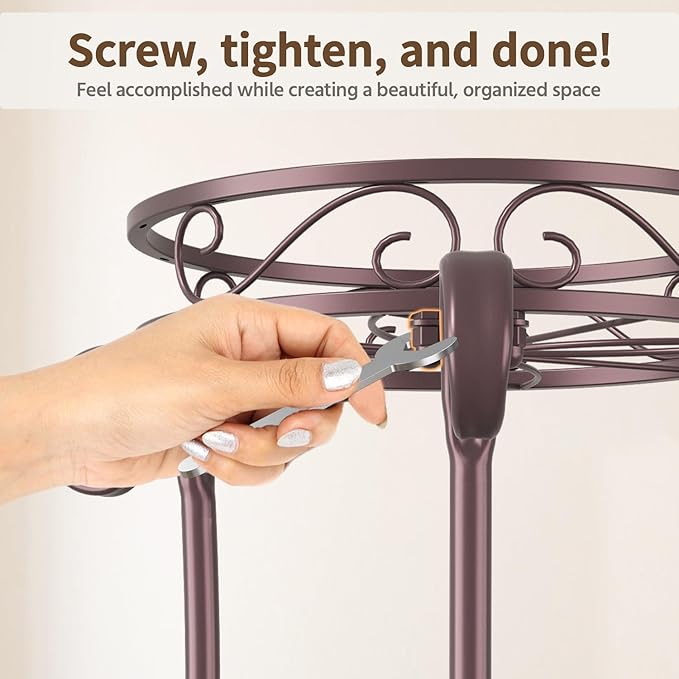 LASZOLA 2 Tier Bronze Metal Plant Stand - Image 7