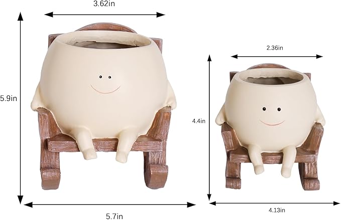 Smily Face Planter Pot Cute Resin Flower Head Planters - Image 2