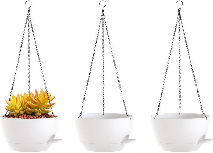 Hanging Planters, Matte Plastic Planters by Unknown