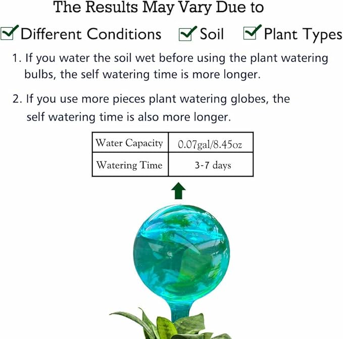 Plant Watering Stakes, Large 12pcs Flower Automatic Watering Bulbs, Plastic - Image 4