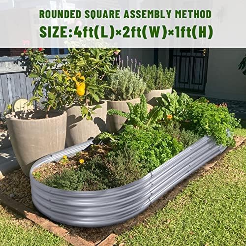 Land Guard 2Pcs Galvanized Raised Garden Bed Kit, Galvanized Planter Oval Large - Image 5