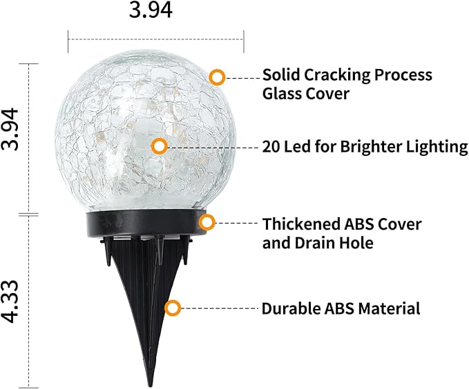 Solar Globe Lights Outdoor Waterproof-Solar Balls - Image 3