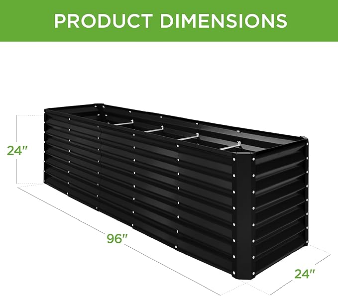 Best Choice Products 8x2x2ft Raised Outdoor Metal Garden Bed, Deep Root Box - Image 3