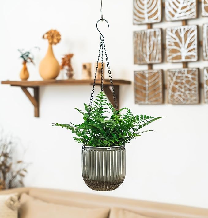 Melphoe 2 Pack Self Watering Hanging Planters Indoor Flower Pots, 5.3 Inch - Image 2
