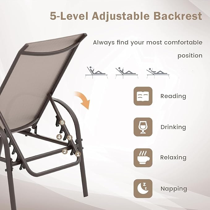 Giantex Patio Lounge Chair, Outdoor Chaise Lounge - Image 8