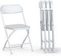 4 PACK White Foldable Plastic Chair | Folding & Stackable | 350 lbs Capacity by OurModernSpace