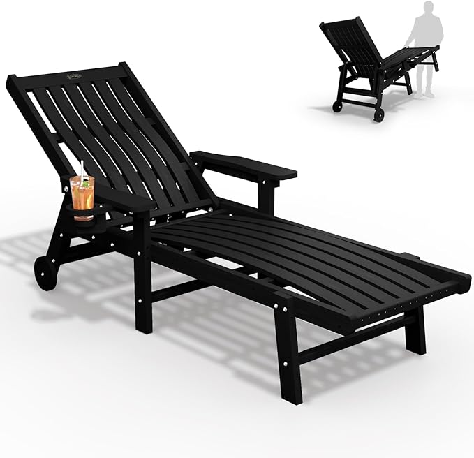 Patio Chaise Lounge Chair, Oversized Lounge Chair Outdoor by THOEOE