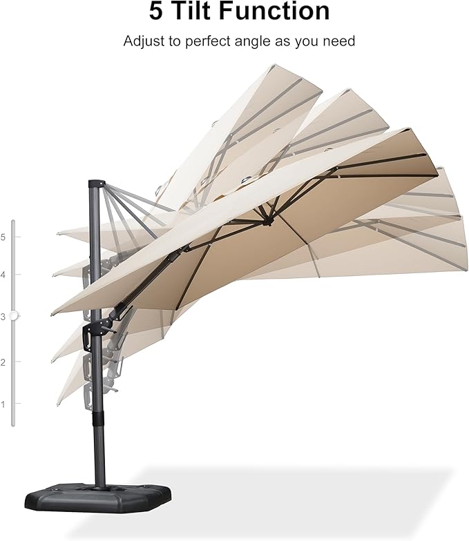 PURPLE LEAF 9' X 12' Right-left Tilt Patio Umbrella - Image 8