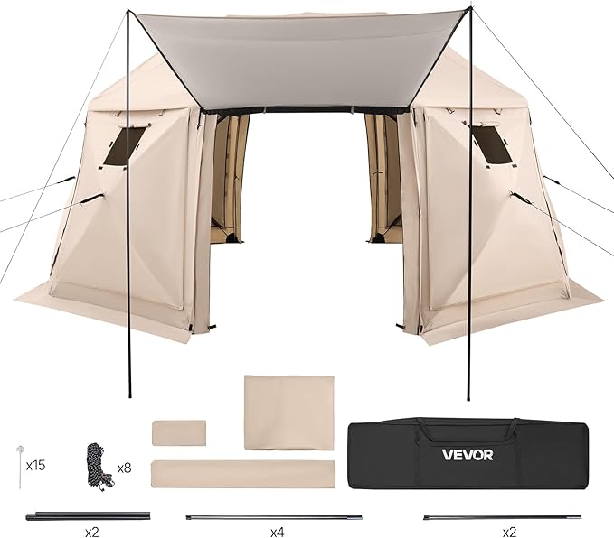 VEVOR Pop up Gazebo Screen Tent, 15 x 15 ft, 13-Sided Spherical Camping Canopy - Image 9