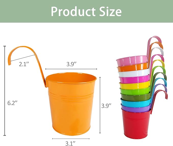 10 Pcs Fence Planters, Railing Planter Flower Pot - Image 3