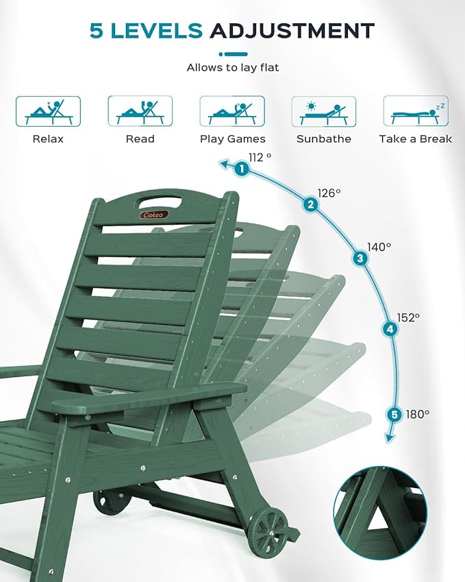 Outdoor Chaise Lounge Chair Set of 2, Patio Lounge Chairs - Image 4