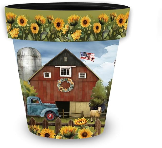 Briarwood Lane Sunflower Barn Small Planter by BriarwoodLane