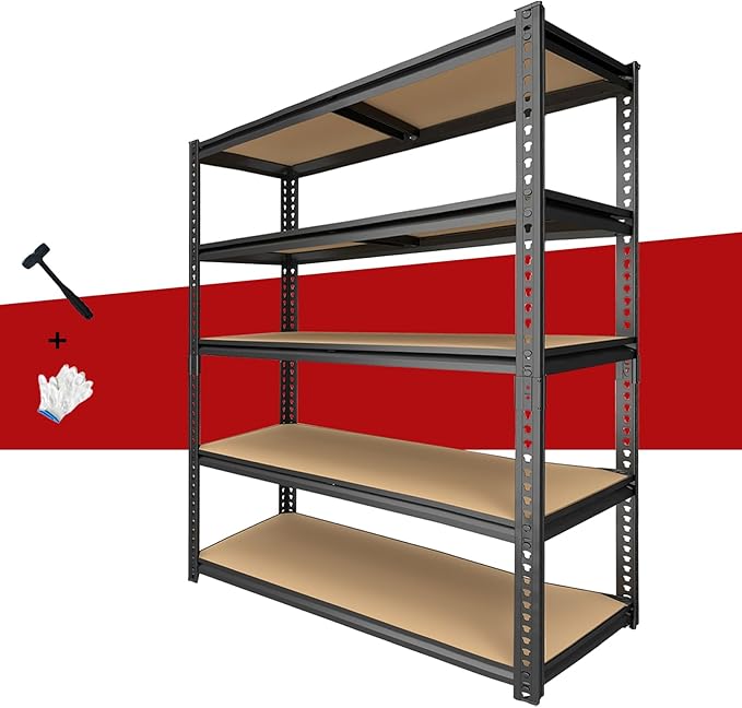 Heavy Duty Garage Shelving, 5-Tier Metal Storage Shelves, 2400LBS Shelving Unit by Unknown