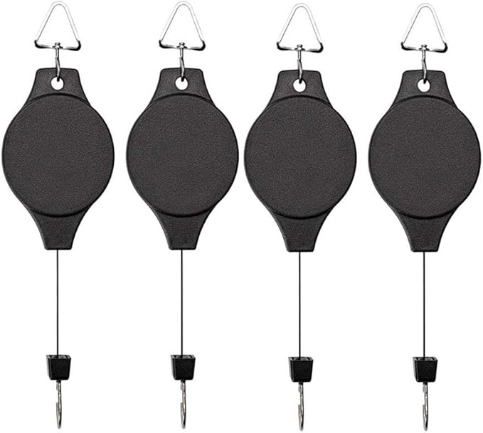 4 Pack Plant Hook Pulley, Retractable Plant Hanger Easy Reach Hanging Flower by Lythor