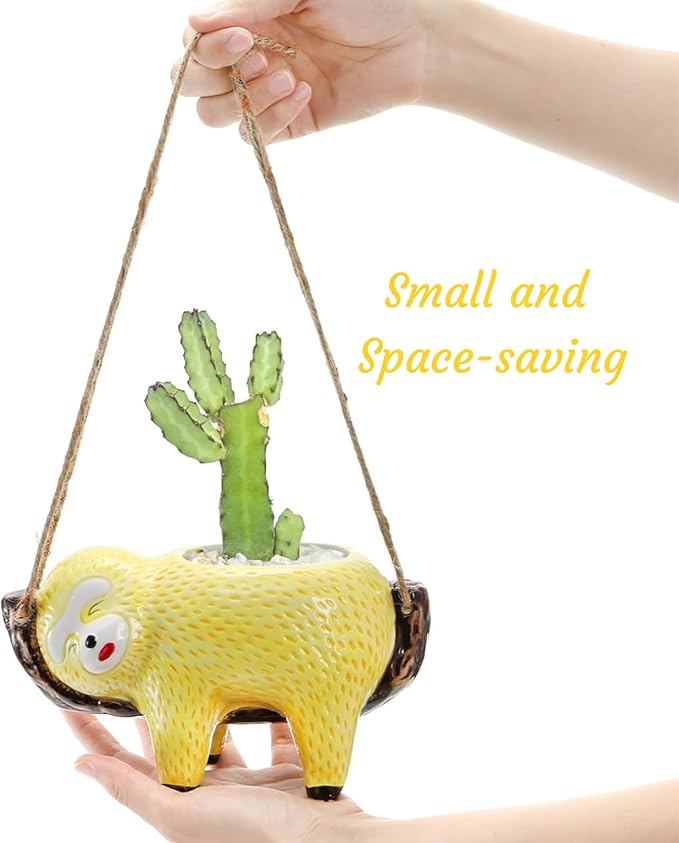 Hacaroa 2 Pack Sloth Hanging Planters - Image 5