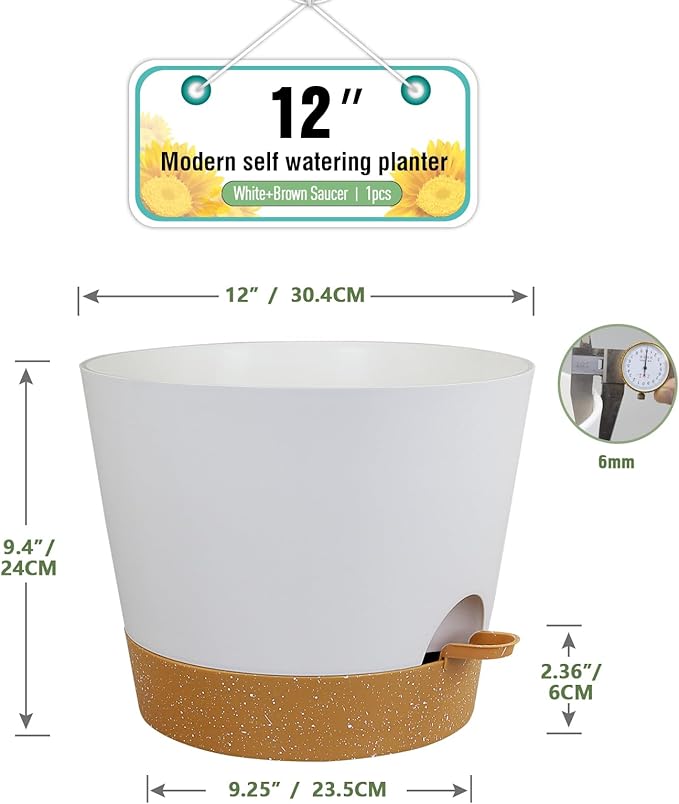 12 inch Large Self Watering Pots - Image 2