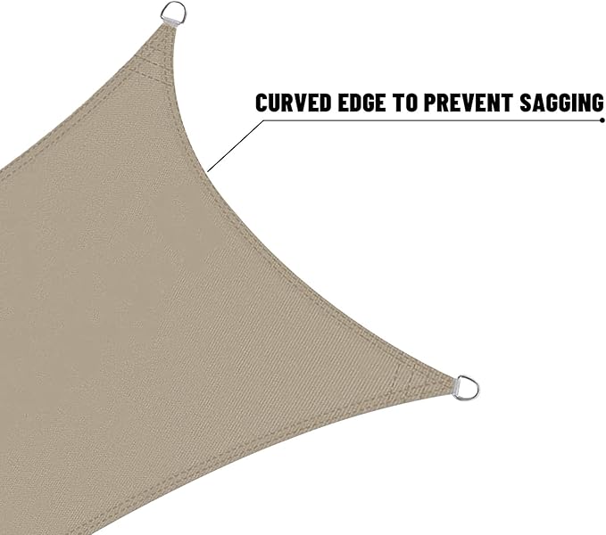 LOVE STORY Rectangle 7'x16' Waterproof Sun Shade Sail Canopy UV Block - Image 7
