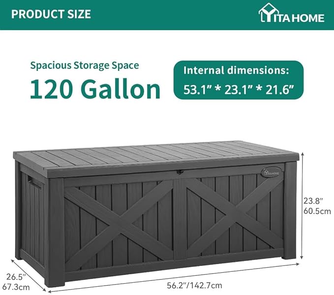 YITAHOME 150 Gallon Large Deck Box - Image 6