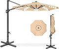 Best Choice Products 10ft Solar LED Cantilever Patio Umbrella, 360-Degree by BestChoiceProducts