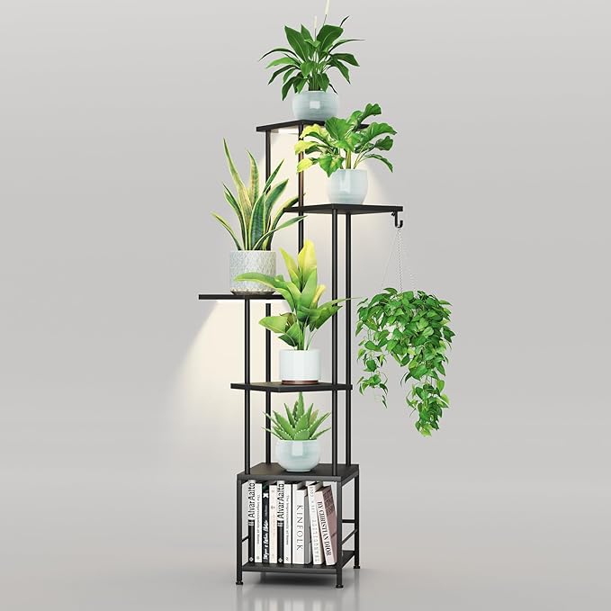 Plant Stand Indoor with Grow Light, 6-Tiered Tall Plant Stand Indoor, Metal - Image 9