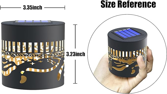 4 Pack Solar Fence Lights Metal Solar Powered Outdoor Wall Deck Step Lights Sun - Image 7