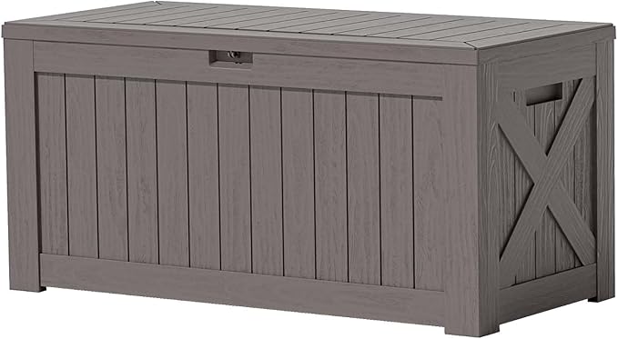 Patiowell 120 Gallon Large Deck Box, Outdoor Lockable Storage Box by Patiowell