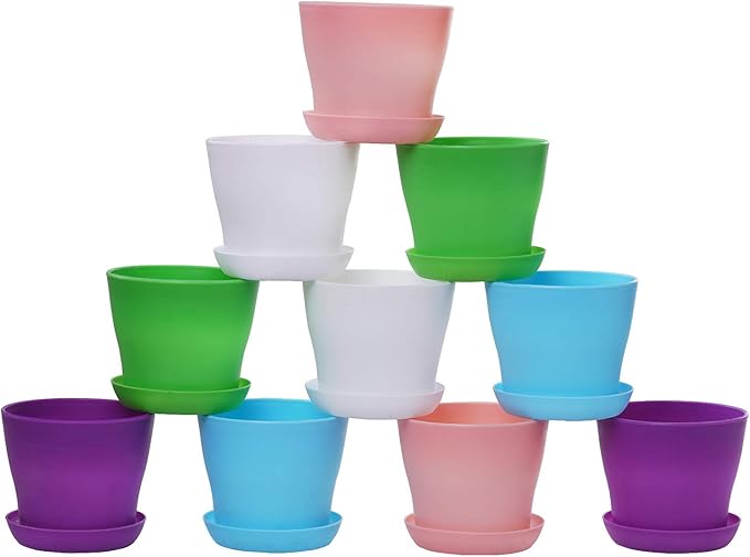 TDHDIKE 10 Pcs Plastic Planters Indoor Pots, Mini Flower Seedlings Nursery - Image 5