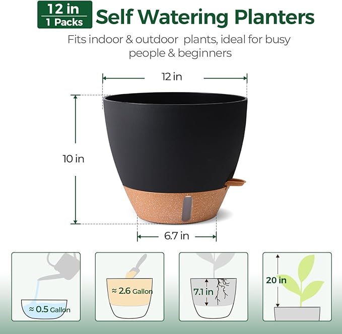 T4U 12 Inch Self Watering Pot - Image 3