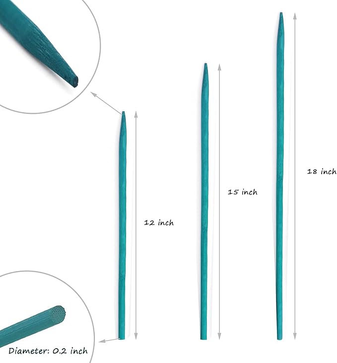Garden Wood Plant Stakes Green Bamboo Sticks, HAINANSTRY Sturdy Floral Plant - Image 5