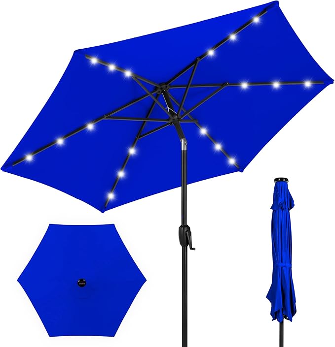 Best Choice Products 7.5ft Outdoor Solar Market Table Patio Umbrella by BestChoiceProducts