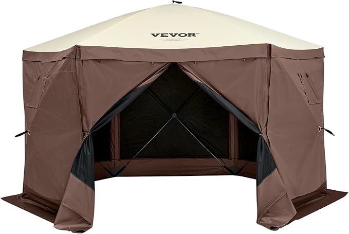 VEVOR Pop Up Gazebo Screen Tent 6 Sided Canopy Sun Shelter - Image 10