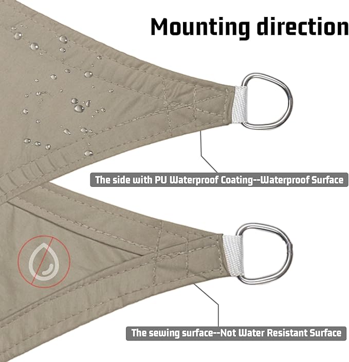 LOVE STORY Rectangle 8'x16' Waterproof Sun Shade Sail Canopy UV Block - Image 3