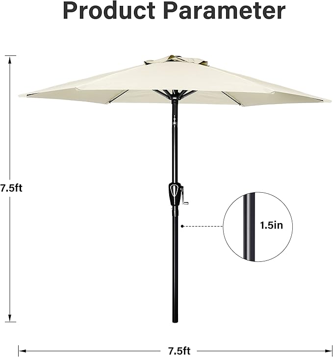 Simple Deluxe 9' Patio Umbrella Outdoor Table Market Yard Umbrella - Image 2