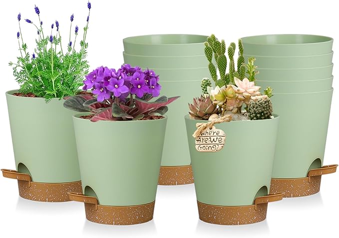 12 Pack 4 Inch Self Watering Plant Pots by zople