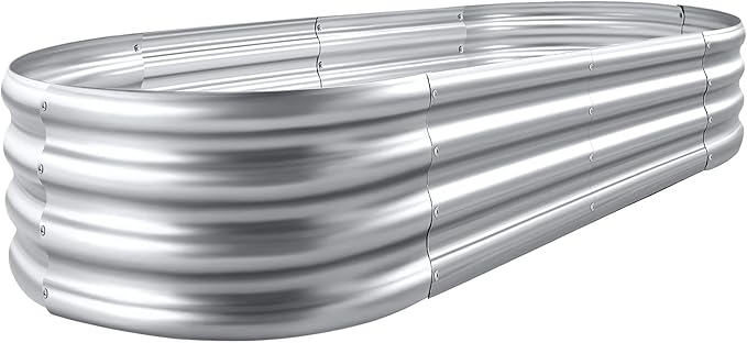 Land Guard Galvanized Raised Garden Bed Kit, Galvanized Planter Garden Boxes by Unknown