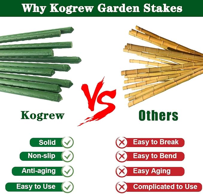4Feet 48inch Garden Stakes Sturdy Plant Sticks Support Tomato Stakes - Image 4