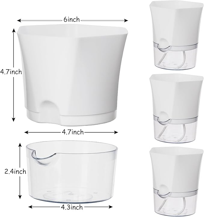 KIMCHOMERSE Self Watering Plant Pots, 6 Inch Orchid Pots, 3 Pack Flowers Pot - Image 2