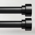 2 Pack Black Curtain Rods for Windows 48 to 84, 1 Inch Adjustable Heavy Duty by TimeForest