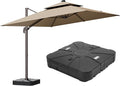 9x12FT Brown Cantilever Outdoor Patio Umbrella by ZLACUIU