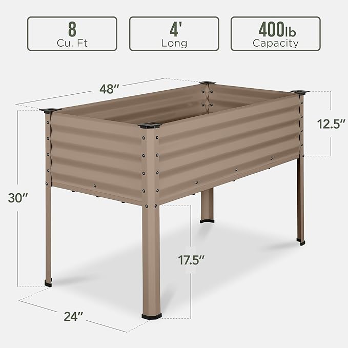 Best Choice Products 48x24x30in Galvanized Raised Garden Bed, Metal Elevated - Image 2