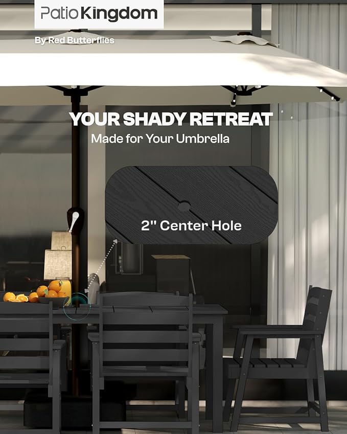 7-Piece Black Outdoor Dining Set - Image 3