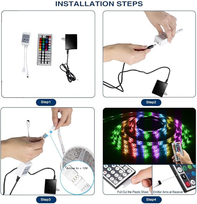 DAYBETTER Led Strip Lights 16.4ft Waterproof Color Changing Led Lights - Image 4