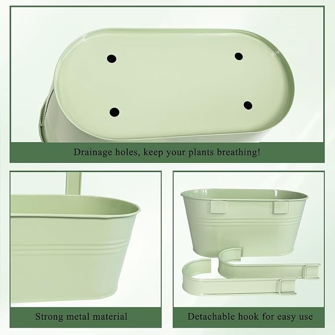 Balcony Hanging Planters Flower Pots, Fence Pot Hanging Plant Holders - Image 4