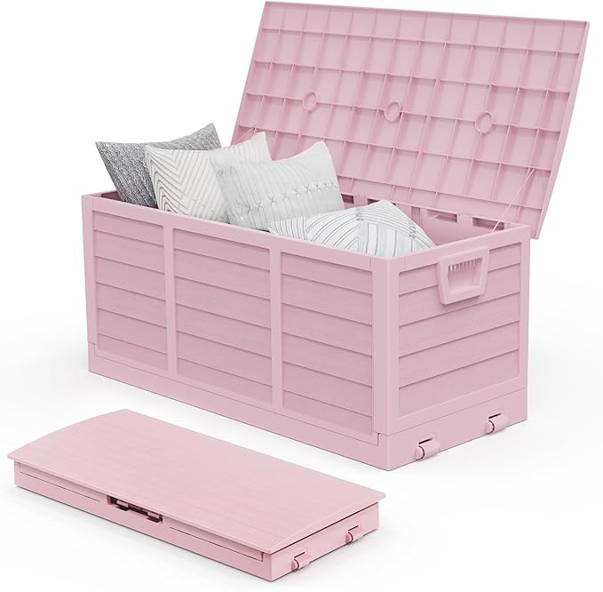 VINGLI 75 Gallon Collapsible Outdoor Storage Box, Simple-to-assemble Plastic by VINGLI