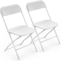 VINGLI 2 Pack White Plastic Folding Chair, Indoor Outdoor Portable Stackable by VINGLI