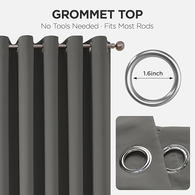 Joydeco Blackout Door Curtain for Doorway Privacy 84 Inches Long, Grommet - Image 9