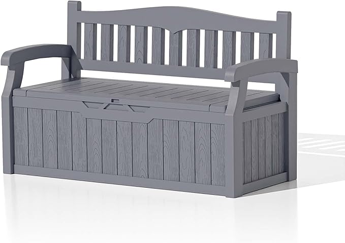 Patiowell 75 Gallon Plastic Storage Bench, Water-Resistant Deck Box - Image 7
