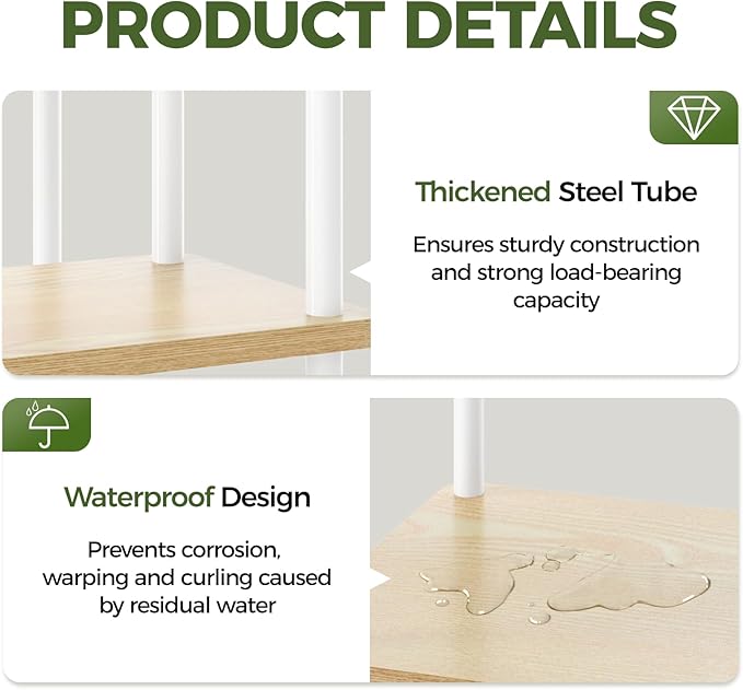 Bamworld Corner Plant Stand Indoor 5 Tier white Plant Shelf - Image 5