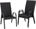 JEAREY Patio Dining Chairs Set of 4, Outdoor Stackable Dining Furniture Set by JEAREYOutdoorsCollection
