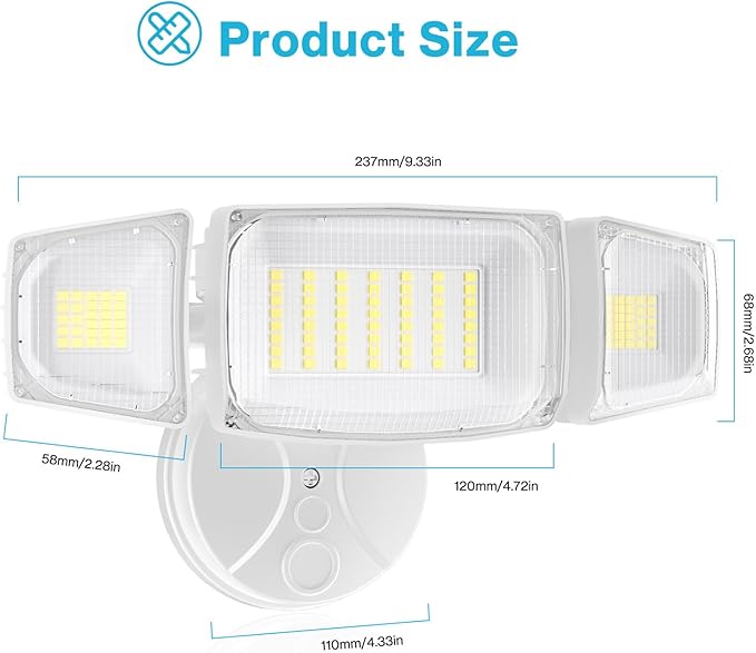 Olafus 80W Flood Lights Outdoor, Switch Controlled 8000LM LED Security Lights - Image 9